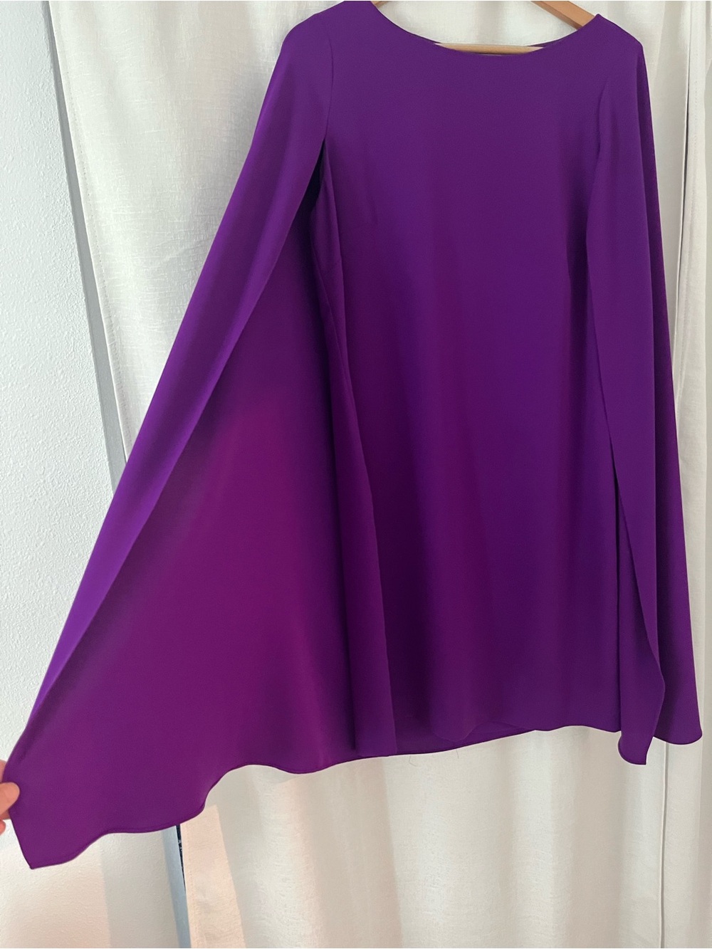Lauren Ralph Lauren Purple Long-Sleeve Shift Dress. Size 12. - Picture 2 of 8
